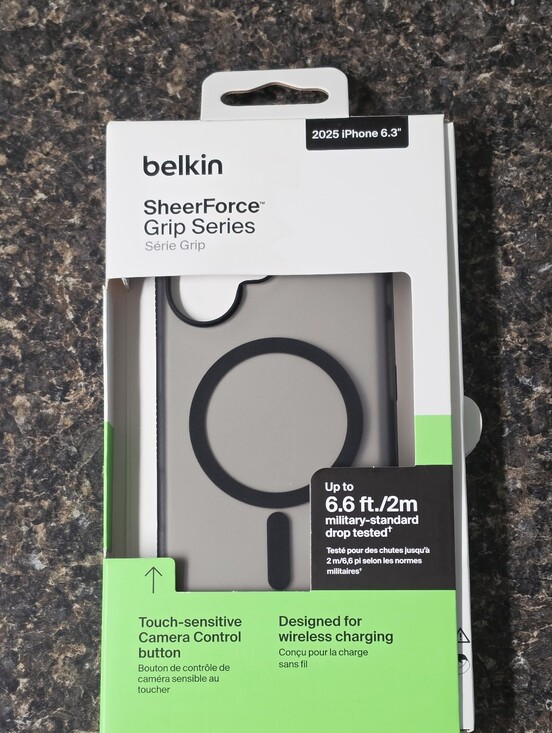 belkin Other - Belkin SheerForce Grip Series Phone Case - Light Gray with Black MagSafe Ring